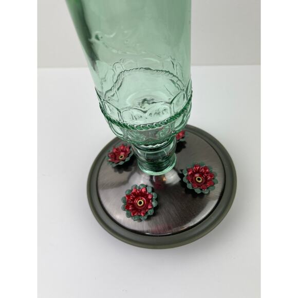 WOODSTREAM Corp. Green Glass 4 Feeding Ports Hummingbird Nectar Hanging Feeder - Picture 4 of 7